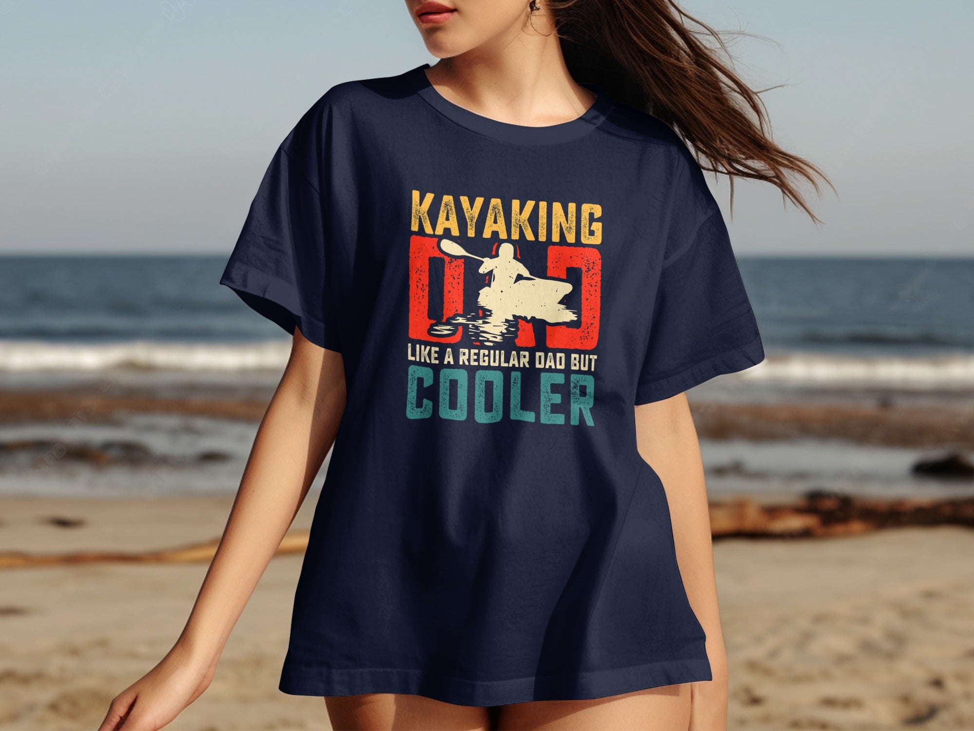 Kayaking Dad like a regular dad but cooler t-shirt.