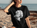 Black t-shirt with alien wearing a baseball cap labeled "Mars" graphic on chest.