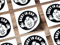 Baby in Car stickers with cartoon baby design on wooden surface