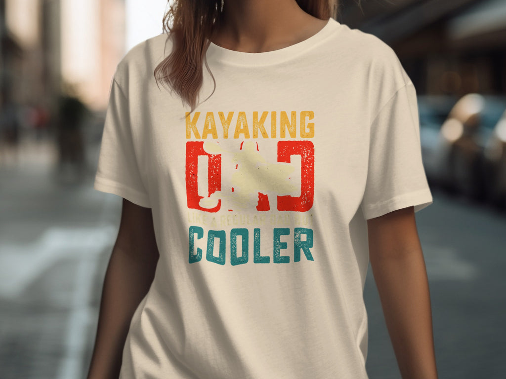 Kayak dad like a regular dad but cooler graphic t-shirt.