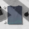 Slate blue t-shirt with teal "Book Love" graphic design.