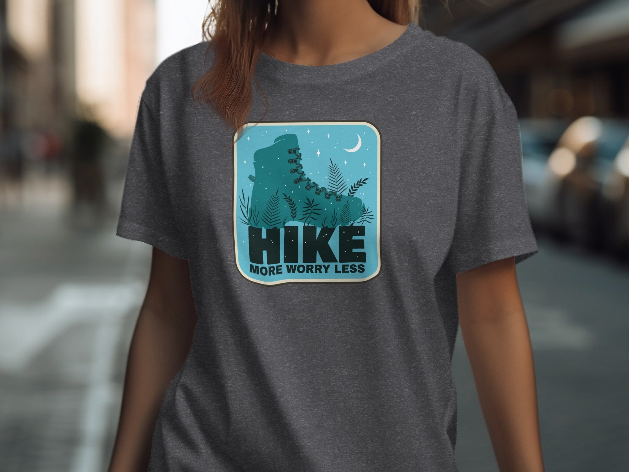Dark grey t-shirt with text graphic