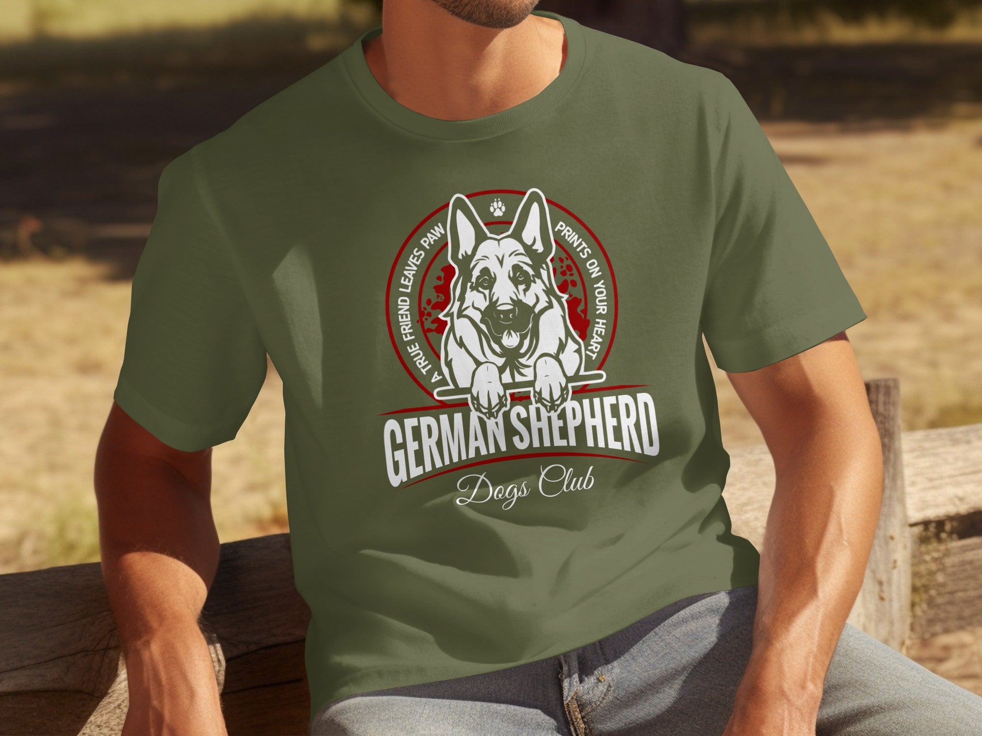 German Shepherd Dogs Club t-shirt with a German Shepherd head logo and text.